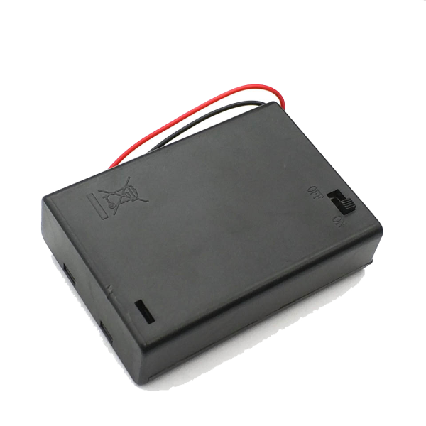 Porta Pila bateria AAx3 con Tapa y Switch