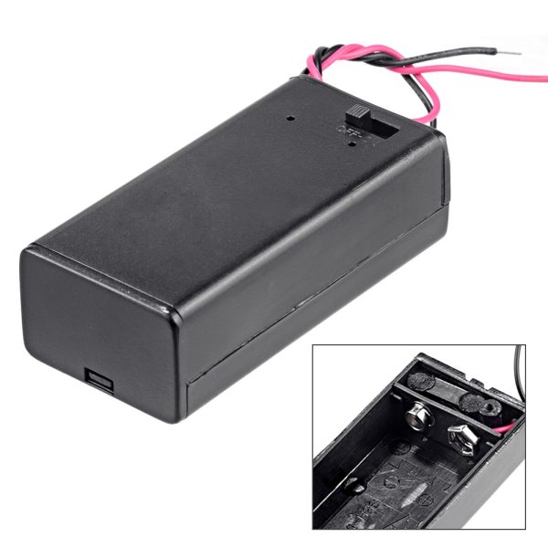 Porta Pila bateria 9V con Tapa y Switch
