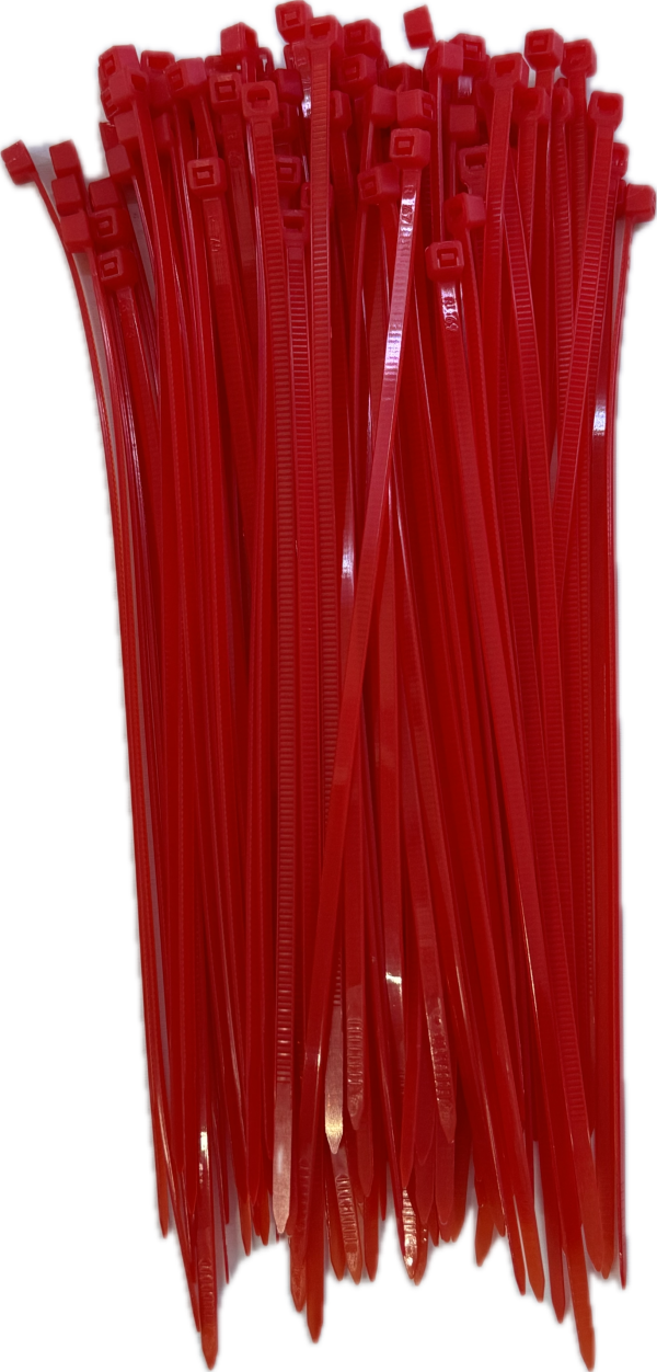 Bolsa Cinchos 4x200mm 100pz Nylon Rojo